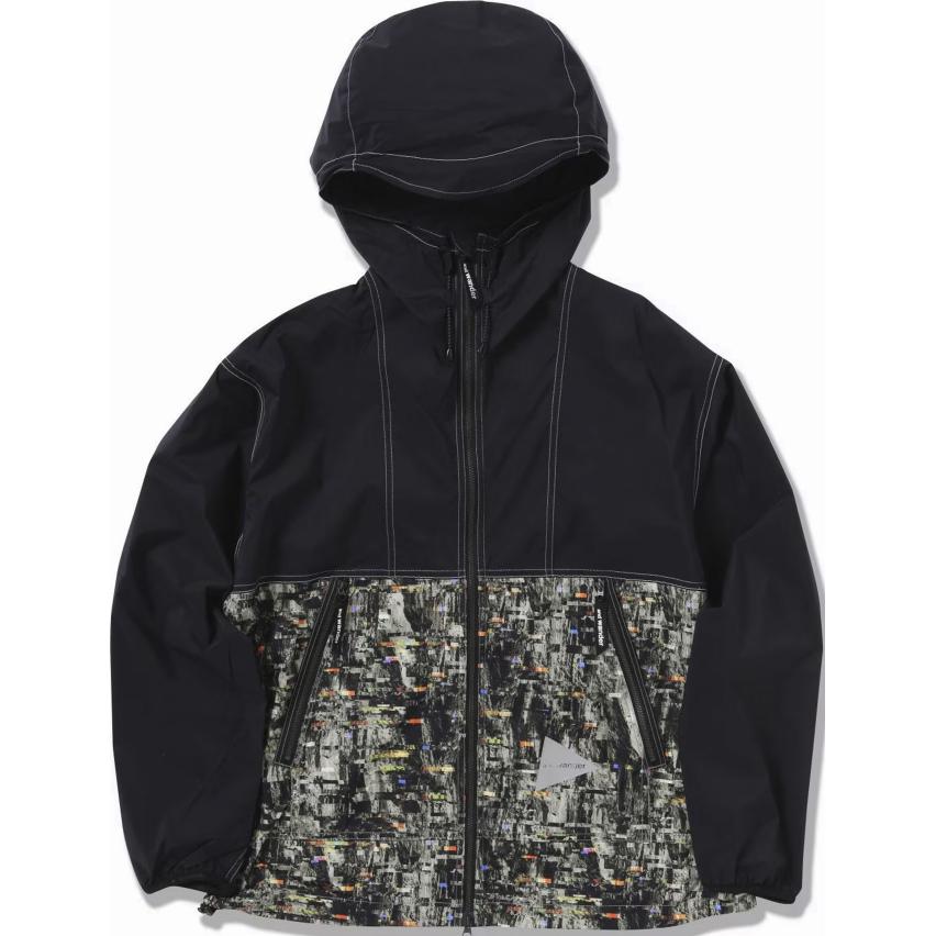 and wander Black Graphic Print Hooded Zip-Up Jacket 5744121110-010