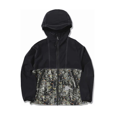 and wander Black Graphic Print Hooded Zip-Up Jacket 5744121110-010