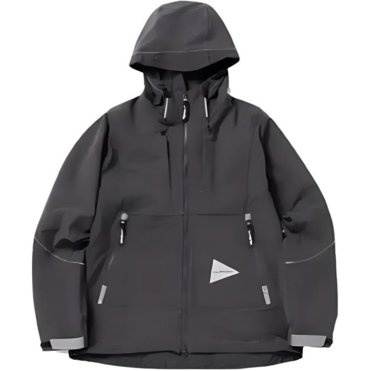 and wander Black Hooded Full-Zip Jacket 5744121105-022
