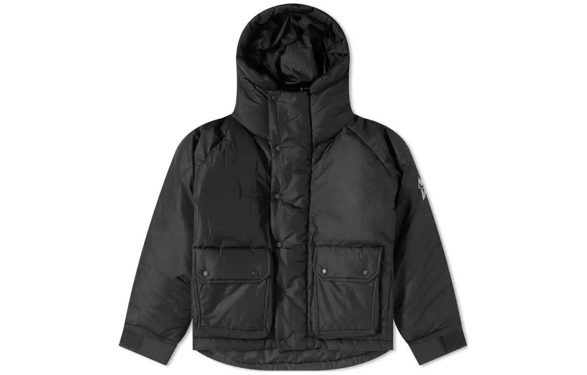 and wander Black Hooded Zip Jacket with Embroidery & Print 5743281901-010