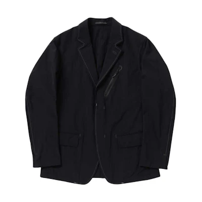 and wander Black Solid Color Notched Lapel Buttoned Jacket 57421810293010