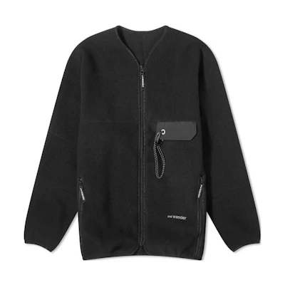 and wander Black V-Neck Zip-Up Loose-Fit Long-Sleeve Jacket 5743281053010