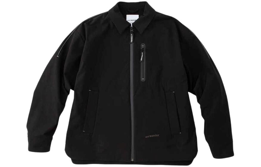 and wander Black Zip-Up Stand Collar Jacket Unisex Long Sleeve 5742281351-010