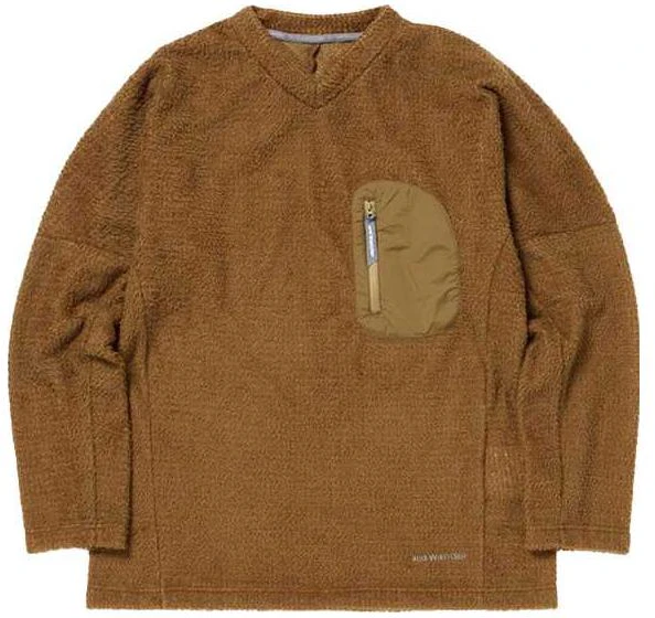 and-wander-brown-solid-v-neck-pullover-long-sleeve-sweatshirt-5743244024-042