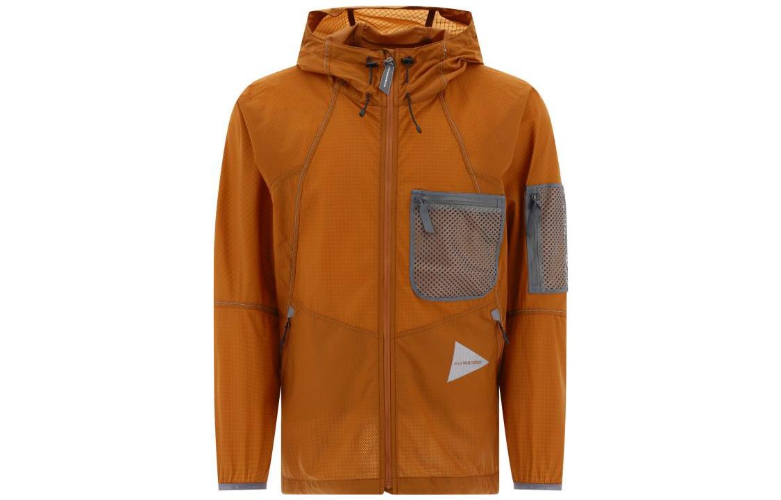 and wander Brown Solid Zip-Up Hooded Jacket 5743121058050