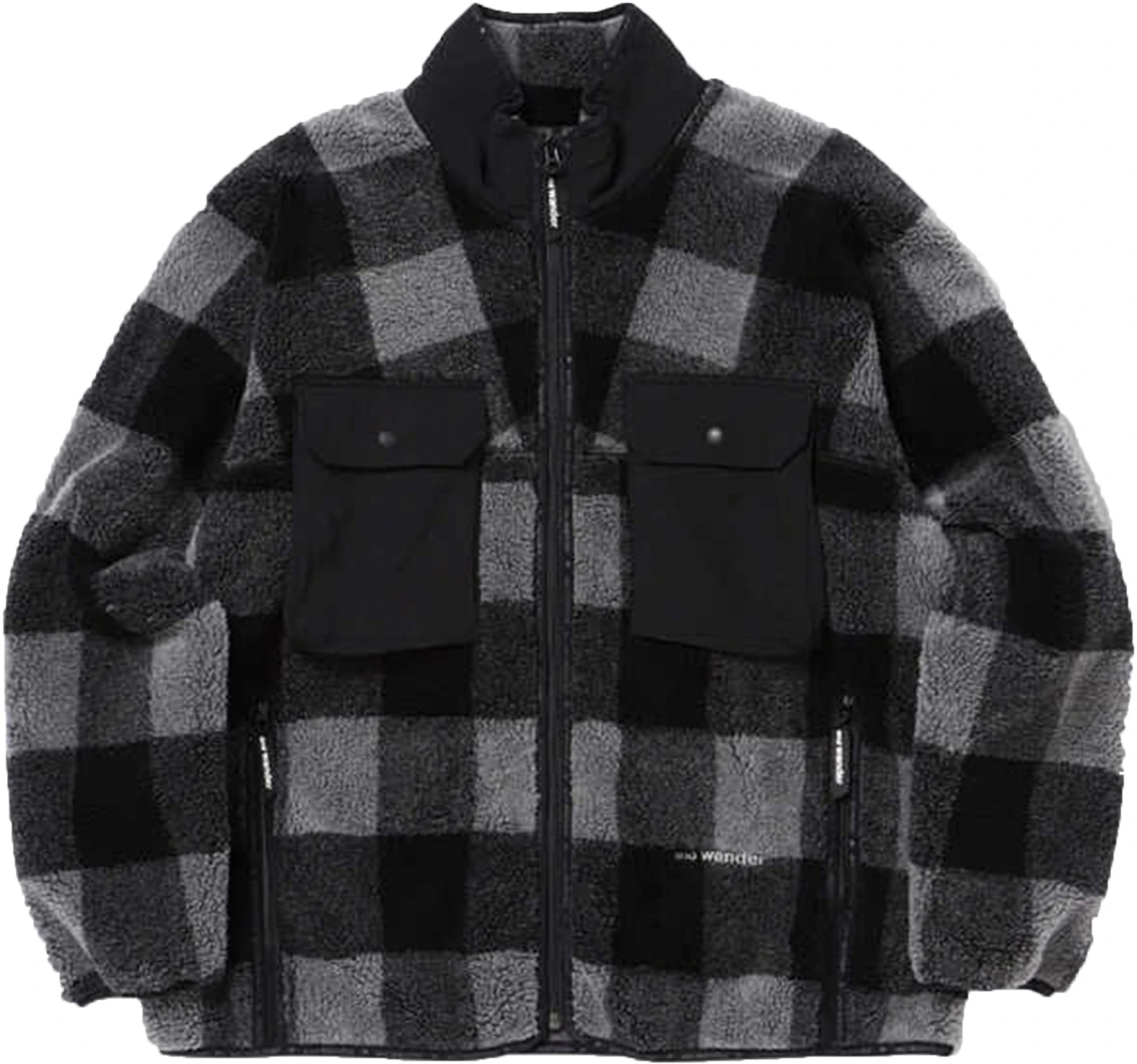 and-wander-checkered-multi-pocket-zip-jacket-unisex-black-5743281050-s
