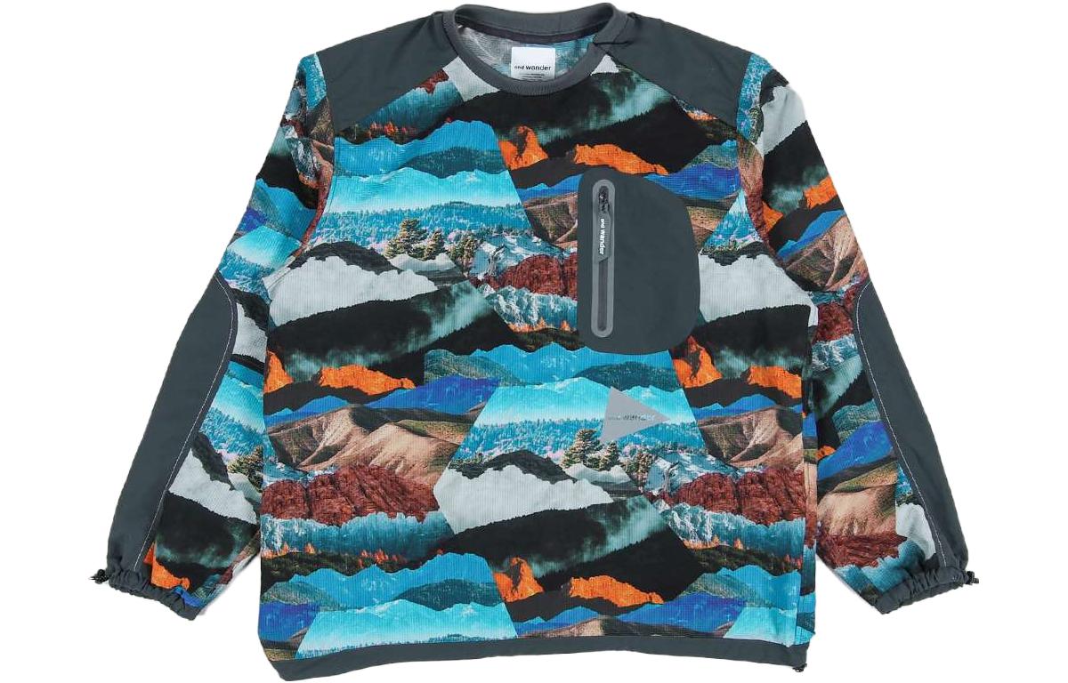 and wander Colorblock Crewneck Sweatshirt with Graphic Print 5742141080402