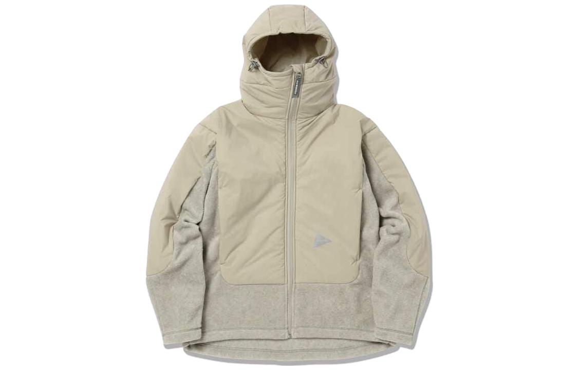 and wander Colorblock Hooded Zip Jacket Unisex Beige 5743231009S043