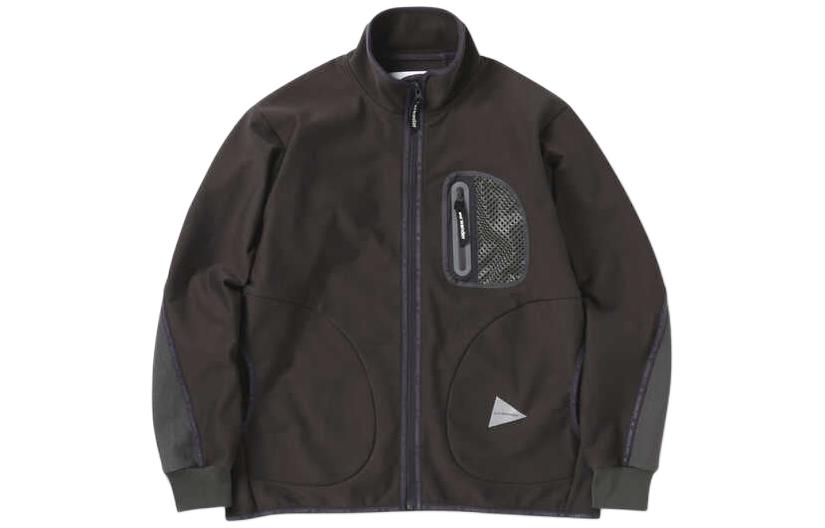 and wander Colorblock Zip-Up High-Neck Jacket Unisex - Charcoal 5742281354-022