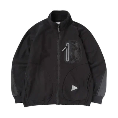 and wander Colorblock Zip-Up High Neck Jacket Unisex Black 5742281354-010