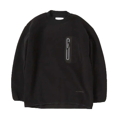 and wander Fleece Crewneck Pullover Sweatshirt Black 5743931513S010