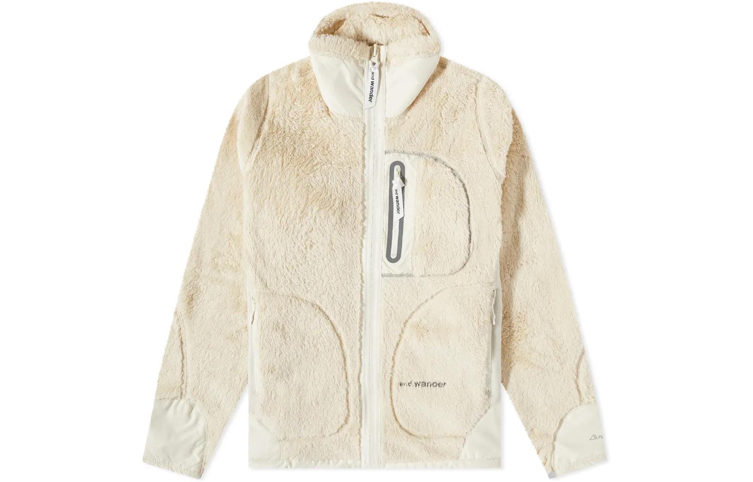 and wander FW22 Plain Zip-Up High Collar Jacket Beige () 5742241316031