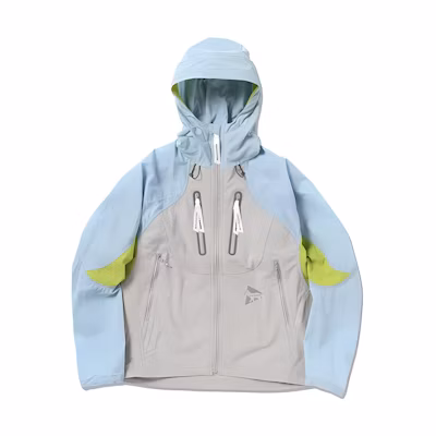 and wander FW23 Multi-Pocket Colorblock Hooded Jacket Blue 5743121900-111