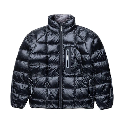 and wander FW23 Unisex Black Zip-Up Down Jacket with Stand Collar 5743231007-010
