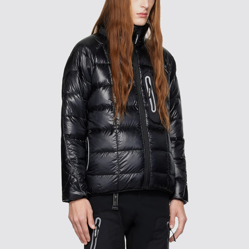 Purchase and wander FW23 Jaket Zip-Up Bulu Hitam Uniseks dengan Kolar Berdiri 5743231007-010