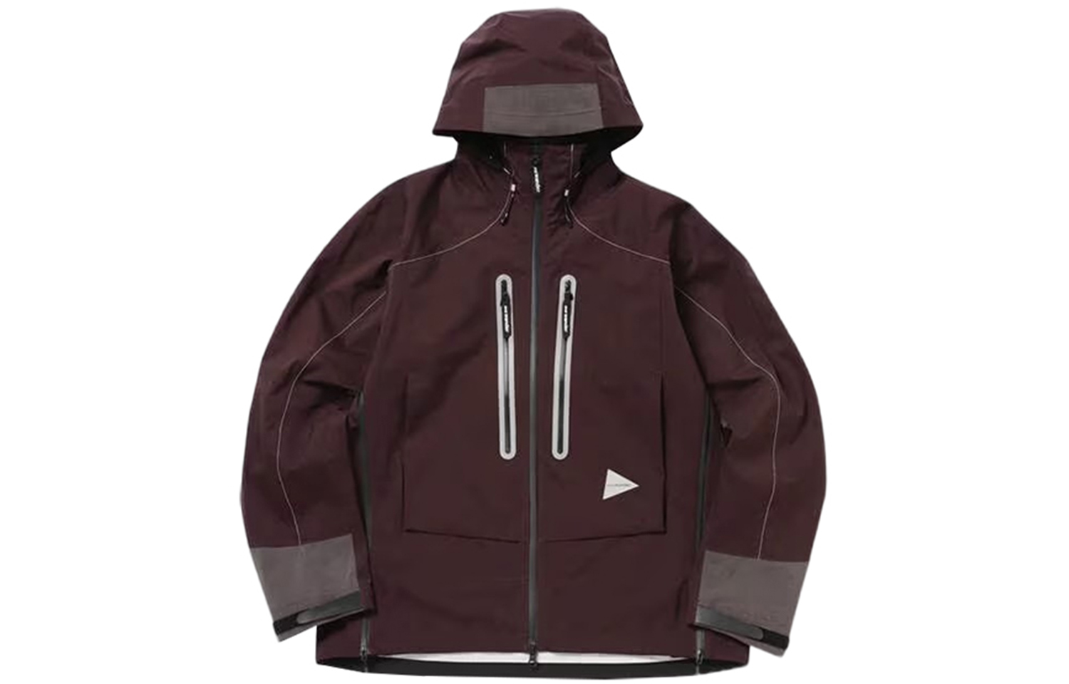 and wander FW23 Waterproof Oversized Hoodie Jacket Unisex in Maroon Red 5743211001-071