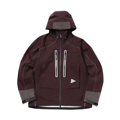 and wander FW23 Waterproof Oversized Hoodie Jacket Unisex in Maroon Red 5743211001-071