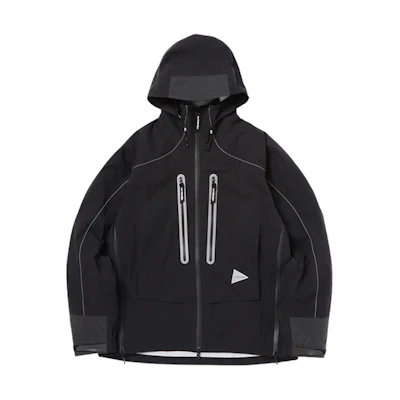 and wander FW23 Waterproof Oversized Hoodie Jacket Unisex Black 5743211001-010