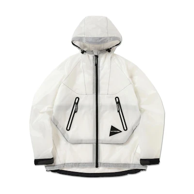 and wander FW24 Transparent Loose Fit Hooded Jacket Unisex White 5744211136S/M030