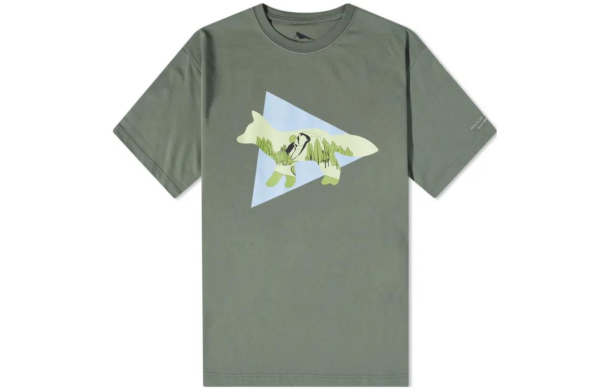 and wander Graphic Print Crewneck Short-Sleeve T-Shirt Green 5743184907-180