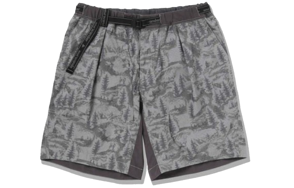 and wander Gray Mid-Rise Loose Straight Shorts 5123672M43014