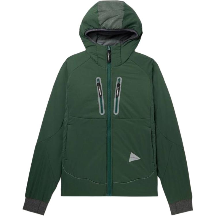 and wander Green Logo Print Zip-Up Hoodie Jacket Unisex Long Sleeve 5743231014-140
