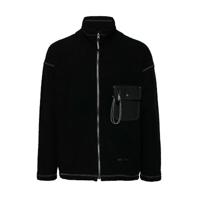 and wander Logo Embroidered Fleece High-Neck Jacket Black 5743284060-010