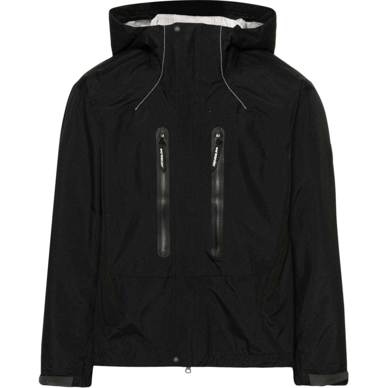 and wander Logo Hooded Reflective Jacket Black 5744111104-010