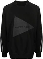 and wander Loose-Fit Letter Printed Crewneck Long Sleeve Sweatshirt Black 5742184002-101 and wander Loose-Fit Letter Printed Crewneck Long Sleeve Sweatshirt Black 5742184002-101