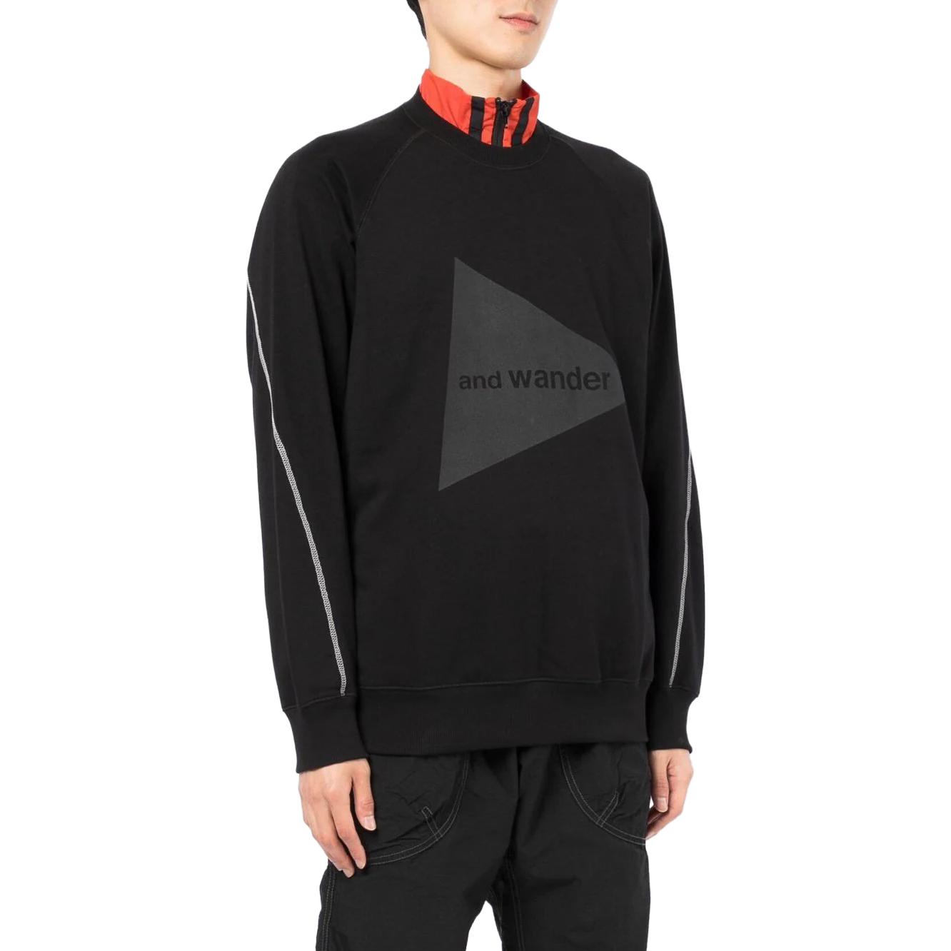 Shop and wander Sweatshirt Lengan Panjang Hitam Loose-Fit Crewneck Letter Printed 5742184002-101