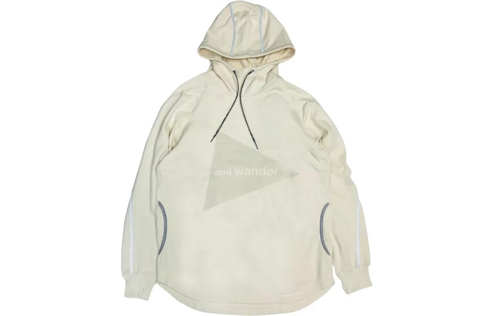 and wander Pattern Print Pullover Hoodie Grey White 5742184001-031