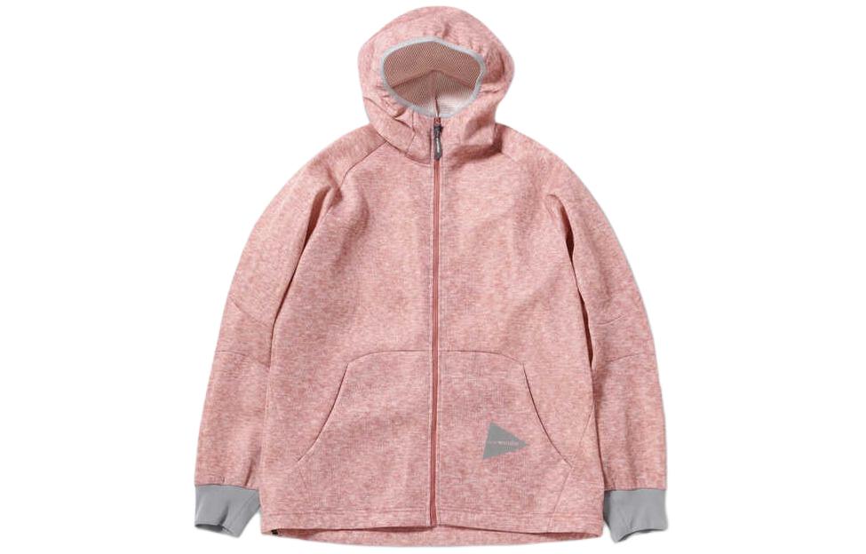 and wander Pink Unisex Hooded Raglan Sleeve Pocket Long Jacket 5740154003-090