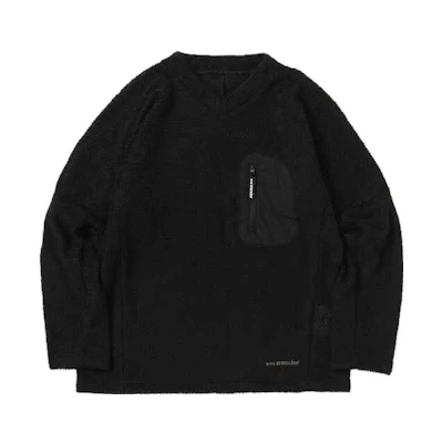 and wander Pocket Oversized Pullover Sweatshirt Unisex Black 5743244024S010