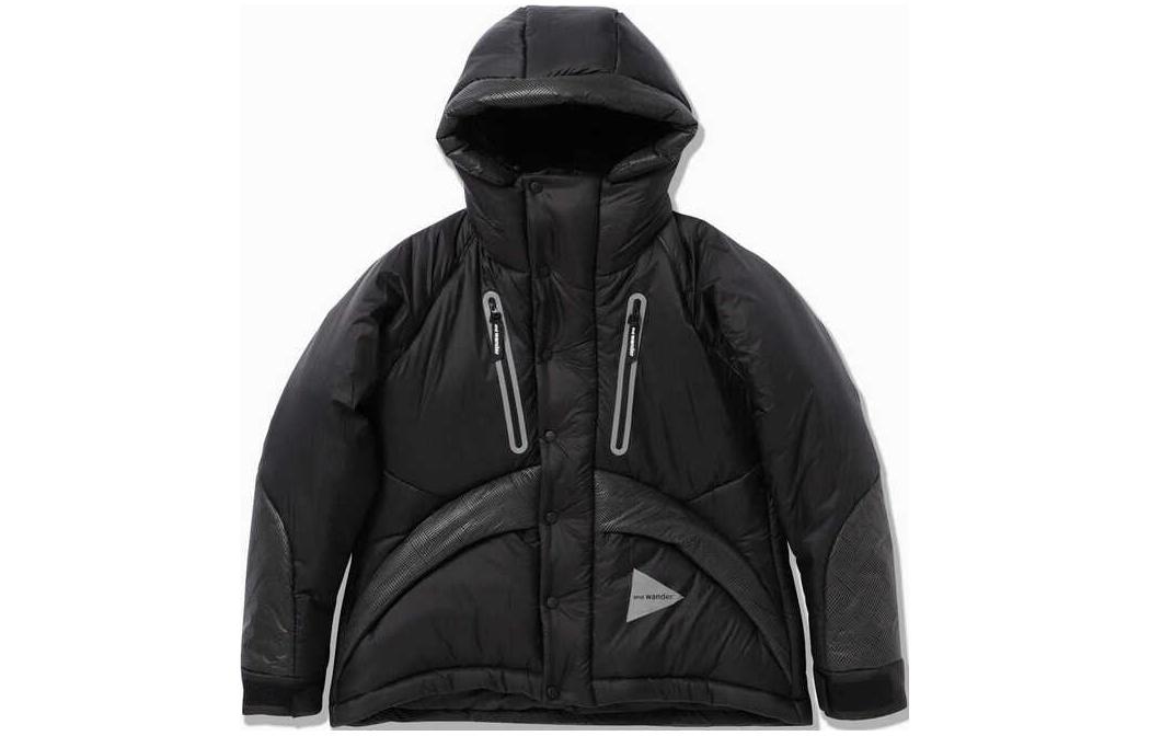 Order and wander PRIMALOFT Jaket Berzip Hoodie Warna Blok Hitam Uniseks 5742281344-010