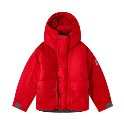 and wander Red Logo Print Loose Fit Hooded Zip-Up Jacket 5743281901-100