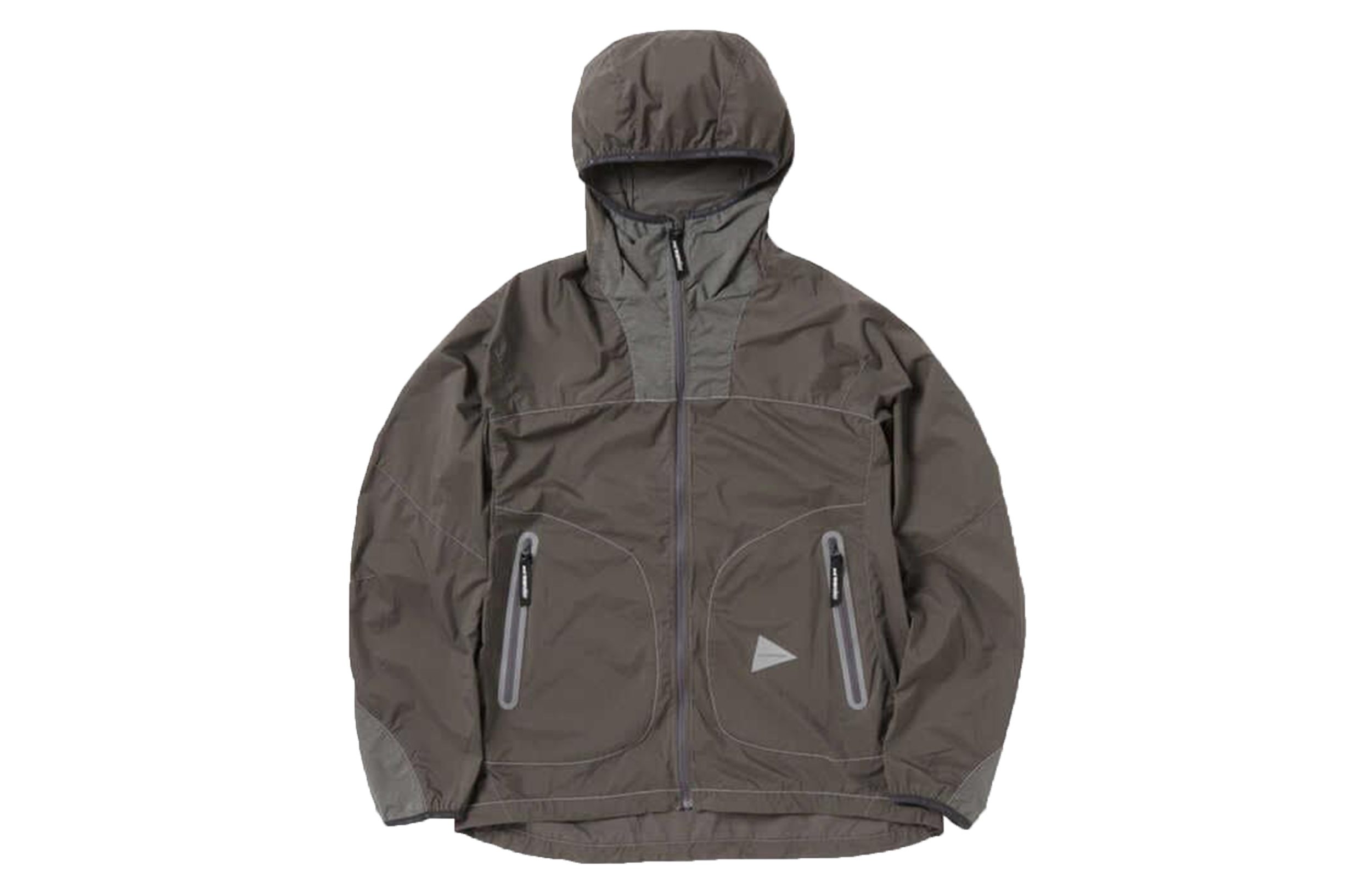 and wander Reflective Stripe Hooded Zip Jacket Unisex Grey 5743921514S022