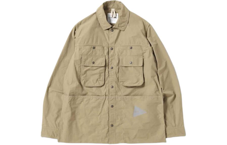 and wander Solid Button-Up Collar Long Sleeve Jacket Light Brown 57409810922040