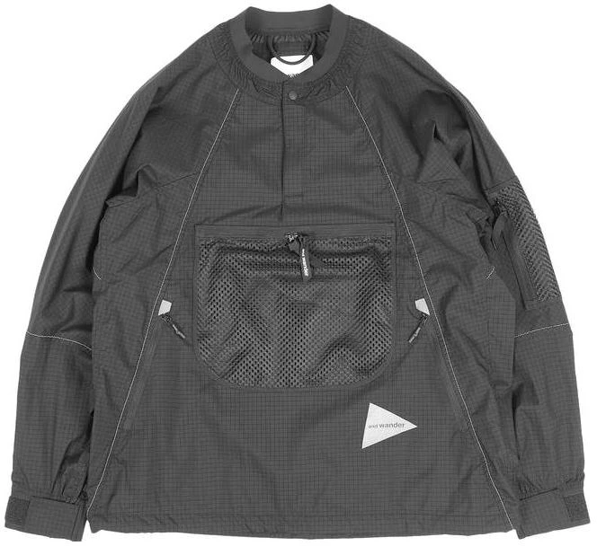 and-wander-solid-color-oversized-pullover-jacket-black-5743121057-blac
