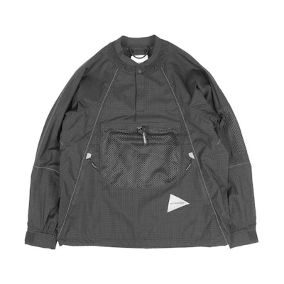 and wander Solid Color Oversized Pullover Jacket Black 5743121057-BLAC