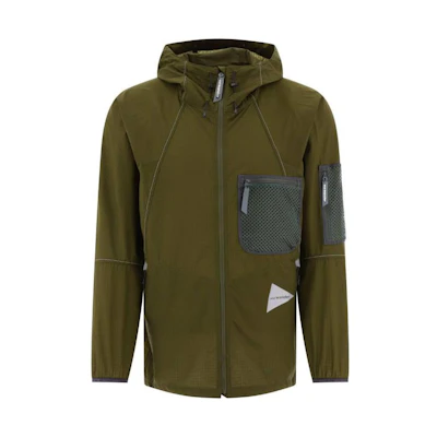 and wander Solid Color Zip-Up Hoodie Jacket Green 5743121058180