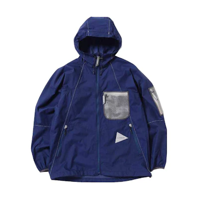 and wander Solid Color Zip Hoodie Blue 1122672M12010