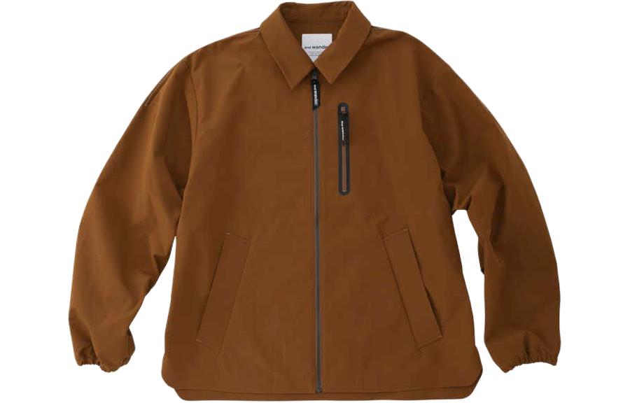 and wander Solid Zip-Up Collar Jacket Unisex Camel Color 5742281351-190