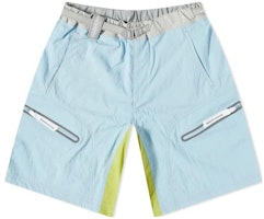 and wander SS23 Light Blue Straight-Leg Shorts with Belted Pockets 5743122901-111 and wander SS23 Light Blue Straight-Leg Shorts with Belted Pockets 5743122901-111
