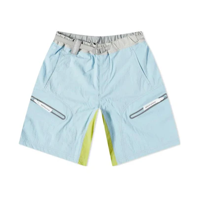 and wander SS23 Light Blue Straight-Leg Shorts with Belted Pockets 5743122901-111