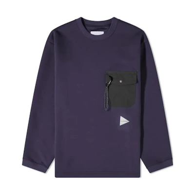 and wander SS23 Solid Pullover Crewneck Sweatshirt Purple () 5742284360-121