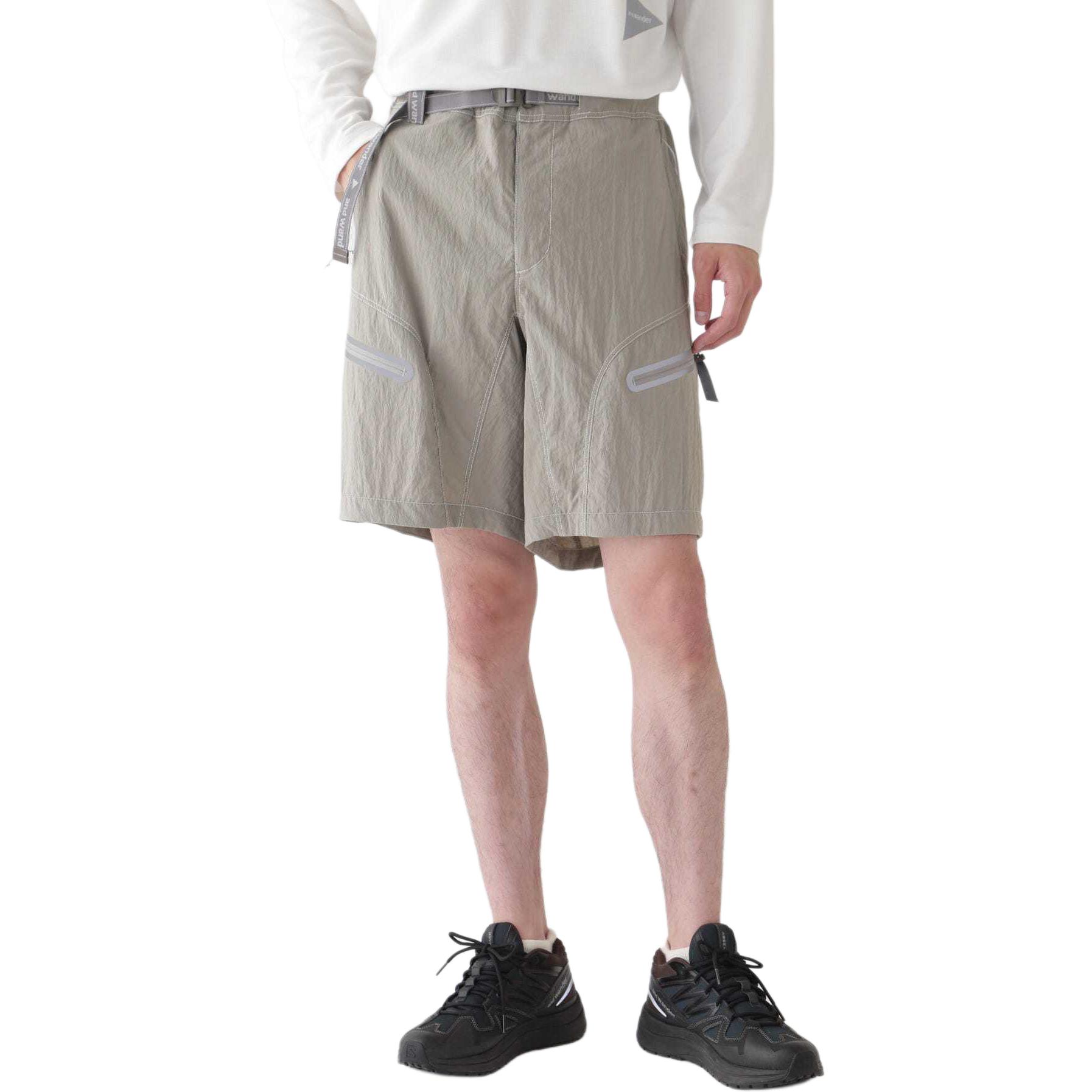 Shop and wander SS24 Seluar Pendek Hiking Ringan dengan Cetakan Huruf - Kelabu 5744152142-020