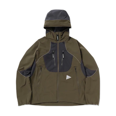 and wander SS24 Colorblock Logo Zip Hoodie Jacket Khaki - 5744121107-180