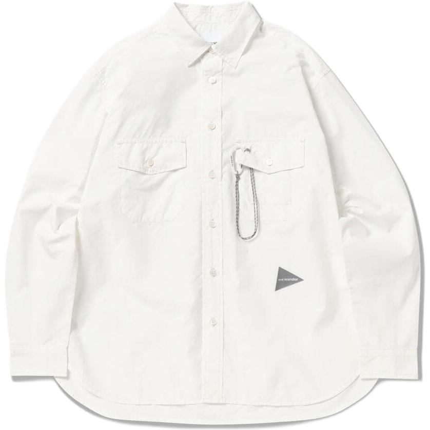 Order and wander SS24 Cordura Typewriter Baju Lengan Panjang Oversized Putih 5744183162-WHT