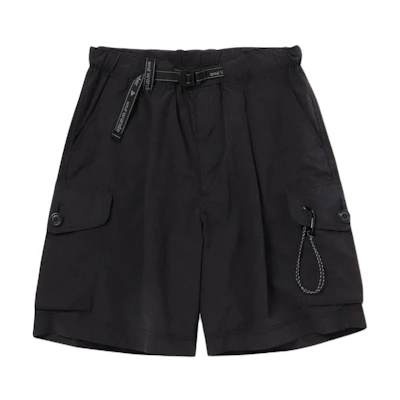 and wander SS24 Relaxed Fit Elastic Waist Utility Shorts Unisex Black 5744182170010