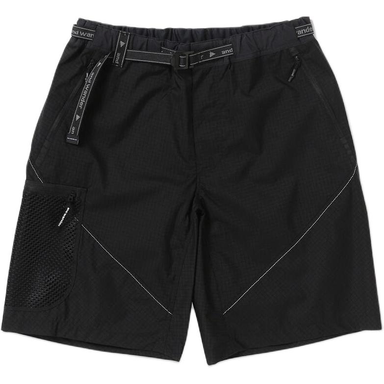 Order and wander SS24 Unisex Hitam Seluar Pendek Kasual Poket Mid-Rise 5744122118